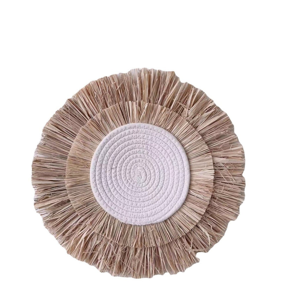 Decorative Wall Decoration with Synthetic Fiber and Wooden Beads | Kelmera