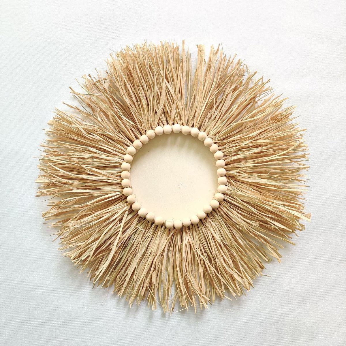 Decorative Wall Decoration with Synthetic Fiber and Wooden Beads | Kelmera
