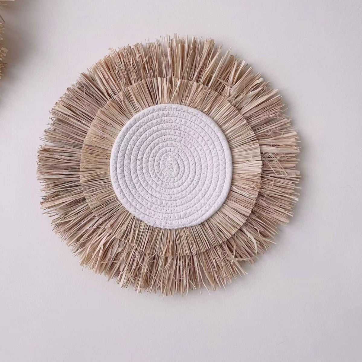 Decorative Wall Decoration with Synthetic Fiber and Wooden Beads | Kelmera