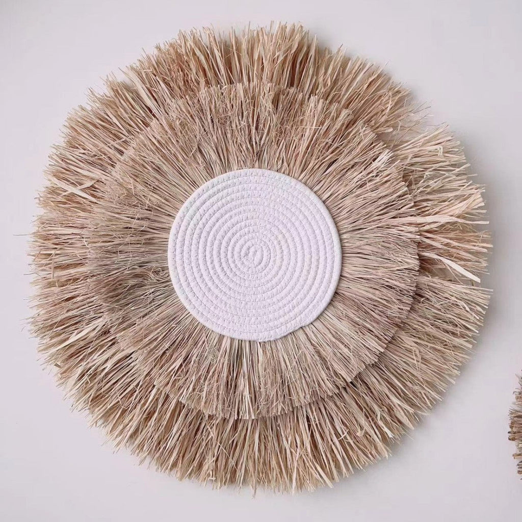 Decorative Wall Decoration with Synthetic Fiber and Wooden Beads | Kelmera