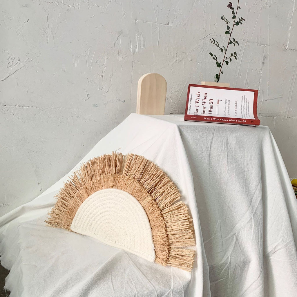 Decorative Wall Decoration with Synthetic Fiber and Wooden Beads | Kelmera