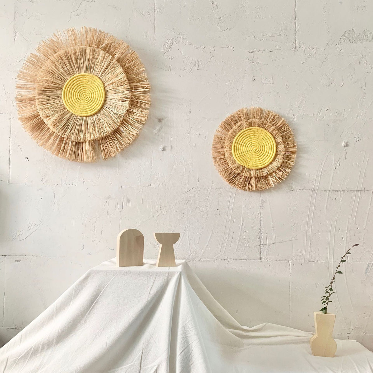 Decorative Wall Decoration with Synthetic Fiber and Wooden Beads | Kelmera