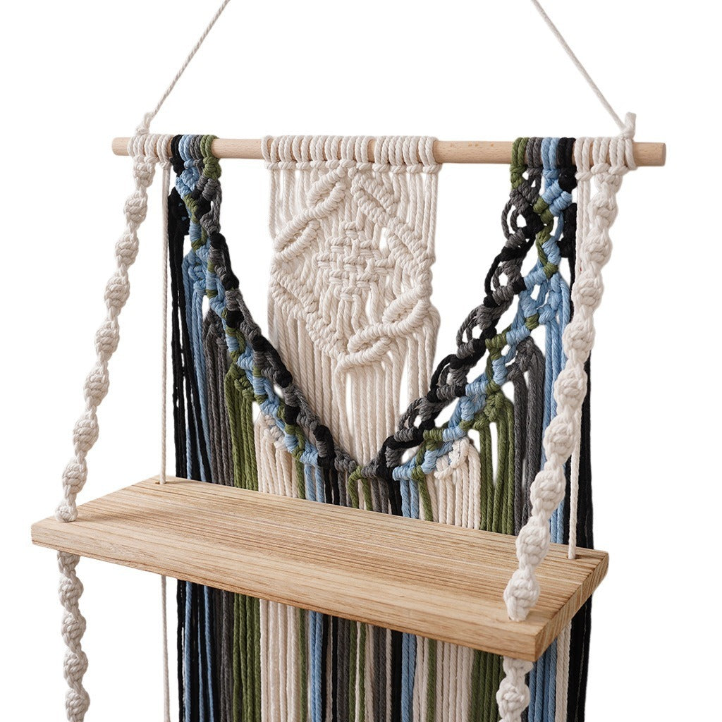 Decorative Wall Hanging Cotton Macrame Wood | Kelmera