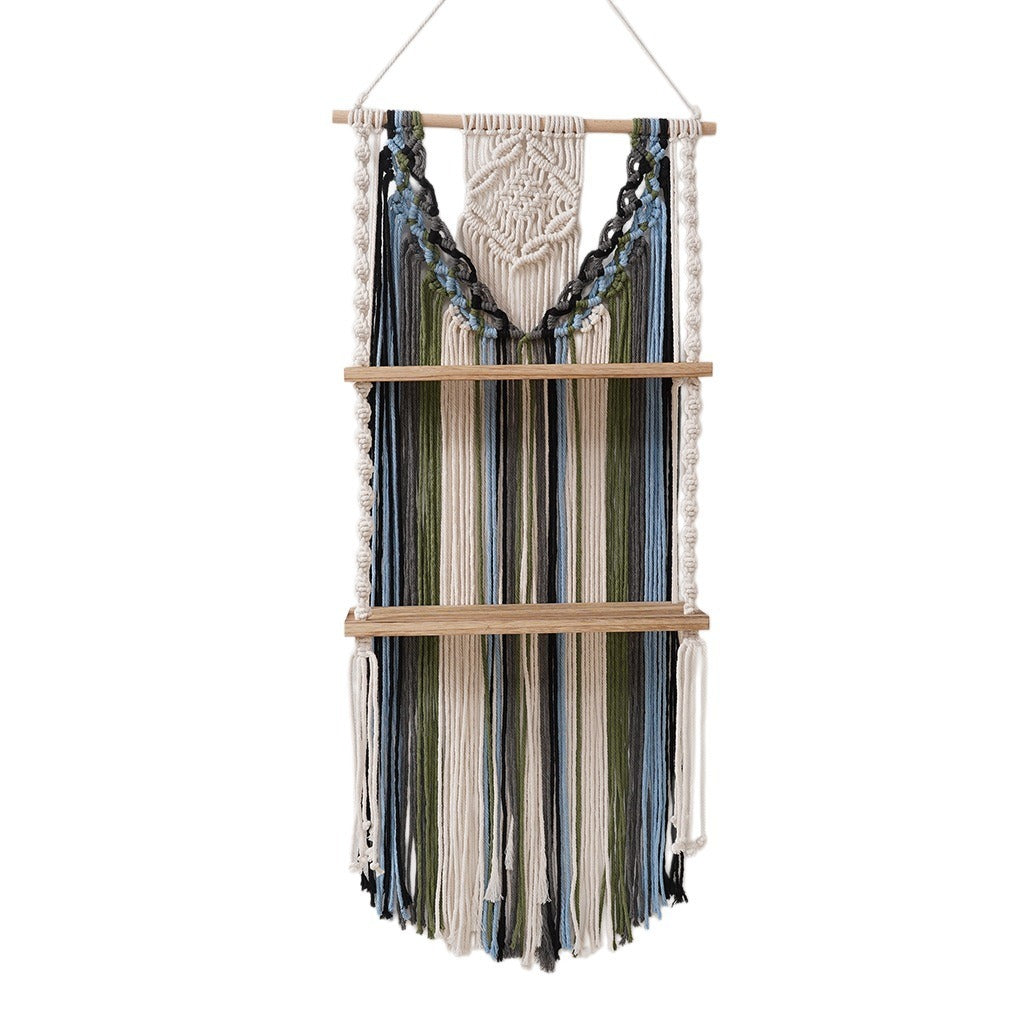 Decorative Wall Hanging Cotton Macrame Wood | Kelmera