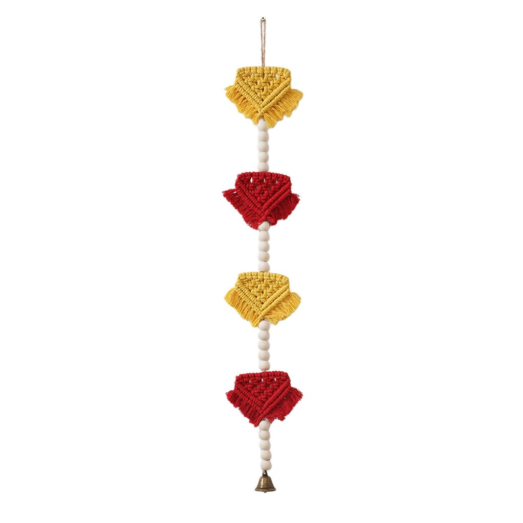Decorative Wall Hanging Off White Red Yellow | Kelmera