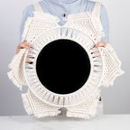 Decorative Wall Mirror Cotton Macrame Soft Textile | Kelmera