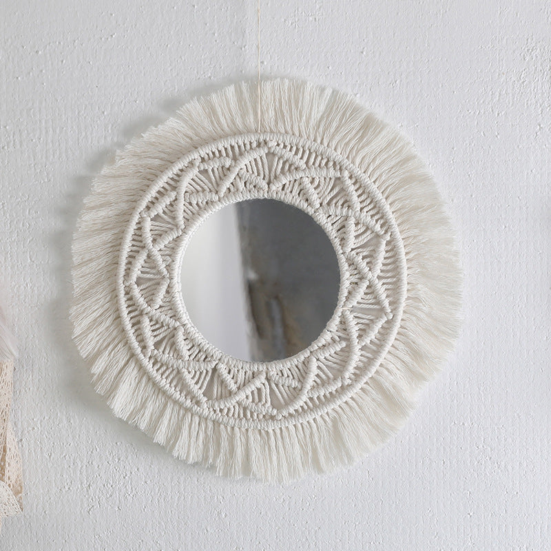 Decorative Wall Mirror Cotton Macrame Soft Textile | Kelmera