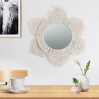 Decorative Wall Mirror Cotton Macrame Soft Textile | Kelmera