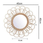 Decorative Wall Mirror made of Rattan | Kelmera
