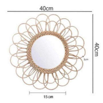 Decorative Wall Mirror made of Rattan | Kelmera