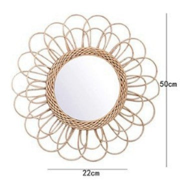 Decorative Wall Mirror made of Rattan | Kelmera