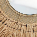 Decorative Wall Mirror with Natural Rattan Frame | Kelmera