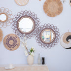 Decorative Wall Mirror with Rattan Frame | Kelmera