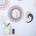 Decorative Wall Mirror with Rattan Frame | Kelmera
