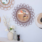 Decorative Wall Mirror with Rattan Frame | Kelmera