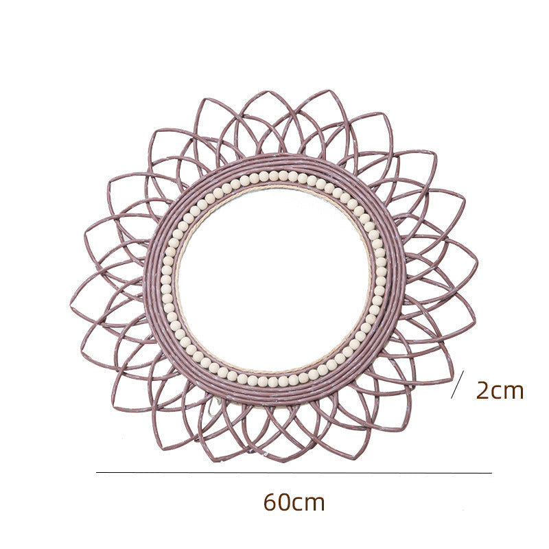 Decorative Wall Mirror with Rattan Frame | Kelmera
