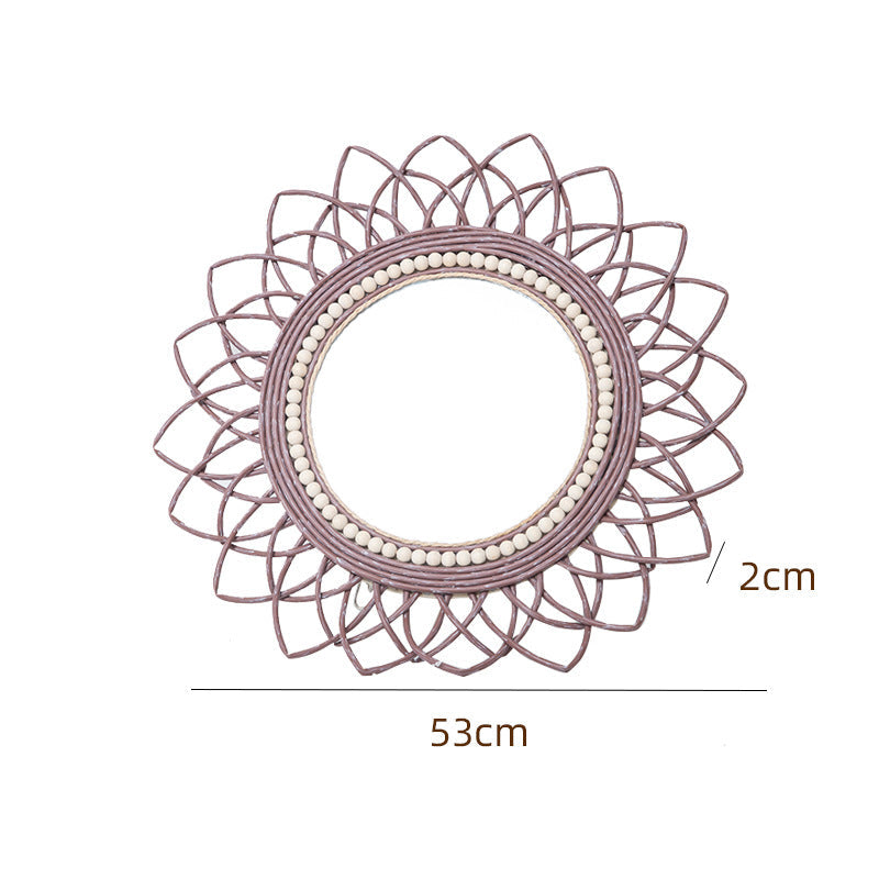 Decorative Wall Mirror with Rattan Frame | Kelmera