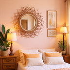 Decorative Wall Mirror with Rattan Frame | Kelmera
