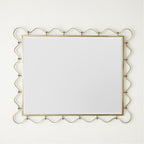 Decorative Wall Mirror with Wavy Edge Champagne | Kelmera