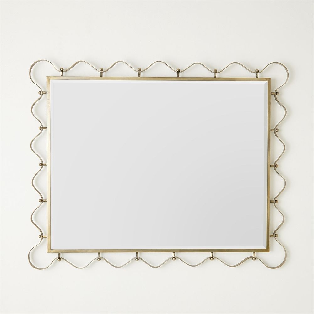 Decorative Wall Mirror with Wavy Edge Champagne | Kelmera