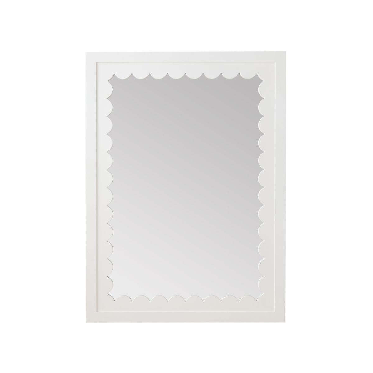 Decorative Wall Mirror with Wavy Edge White | Kelmera