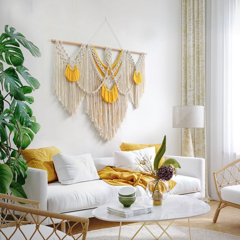 Decorative Wall Tapestry Ivory Beige | Kelmera