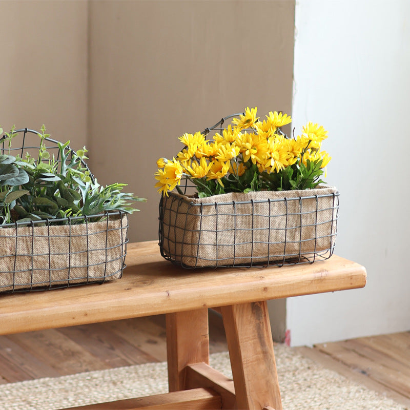 Decorative Wire Basket with Jute Bag | Kelmera