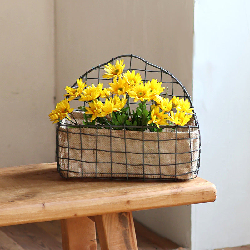 Decorative Wire Basket with Jute Bag | Kelmera