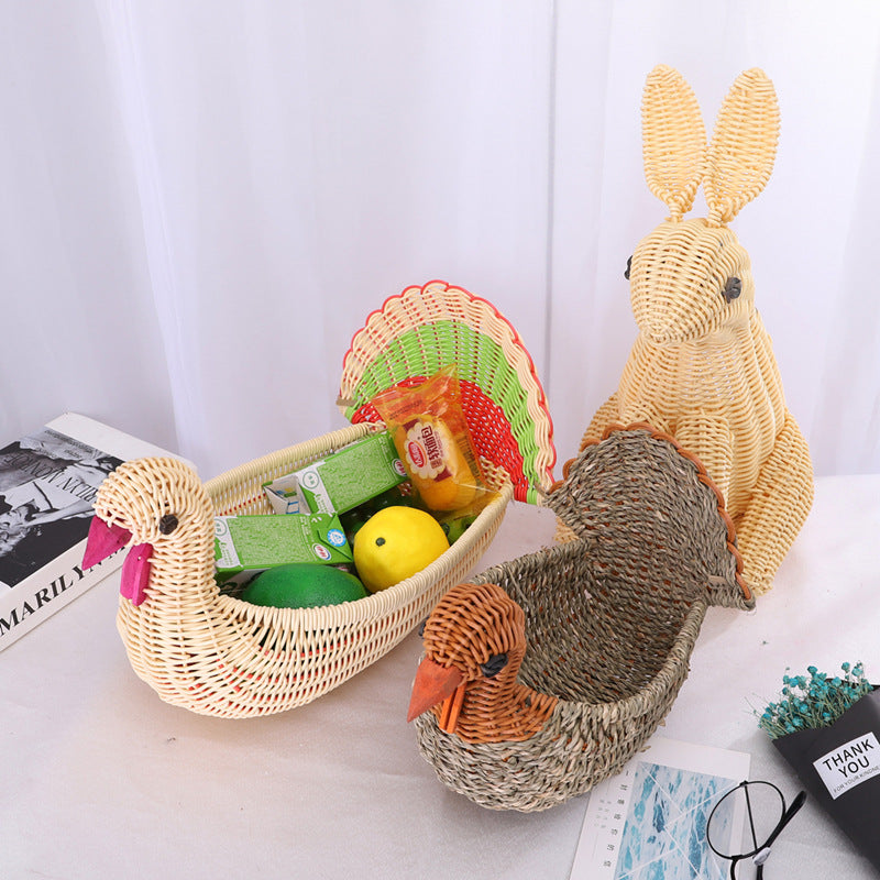 Decorative Woven Dog-Shaped Storage Basket | Kelmera