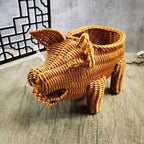 Decorative Woven Dog-Shaped Storage Basket | Kelmera