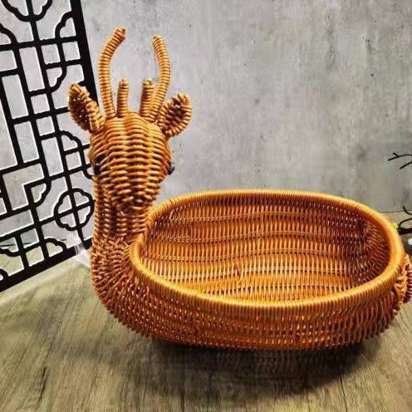 Decorative Woven Dog-Shaped Storage Basket | Kelmera