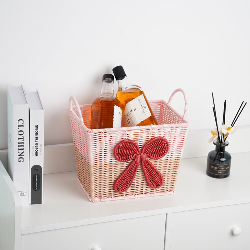 Decorative Woven Storage Basket with Bow Design | Kelmera