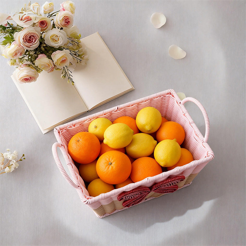 Decorative Woven Storage Basket with Bow Design | Kelmera