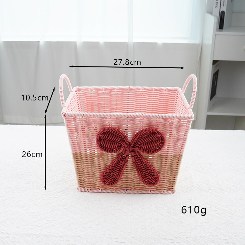 Decorative Woven Storage Basket with Bow Design | Kelmera