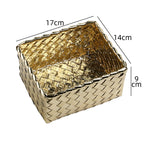 Decorative Woven Storage Basket with Metallic Finish | Kelmera