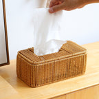 Decorative Woven Tissue Box Cover Light Brown | Kelmera