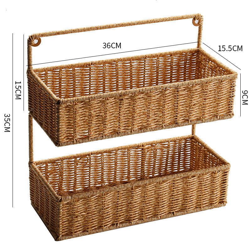 Double Tier Woven Storage Basket | Kelmera