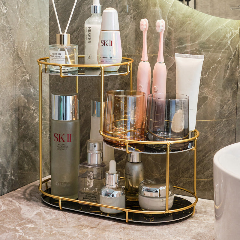 Elegant 2-Tier Storage Basket made of Marble | Kelmera