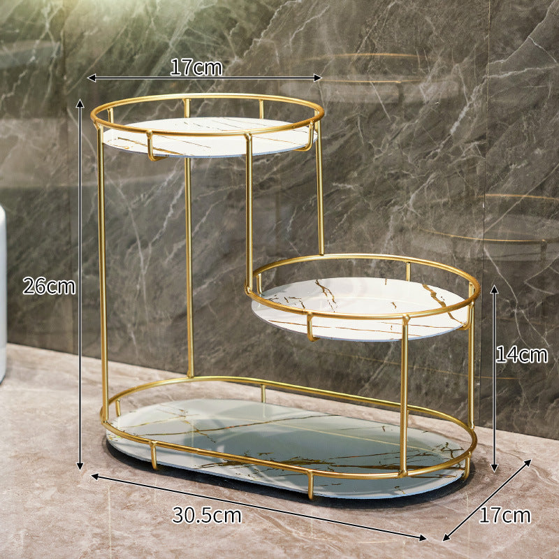 Elegant 2-Tier Storage Basket made of Marble | Kelmera