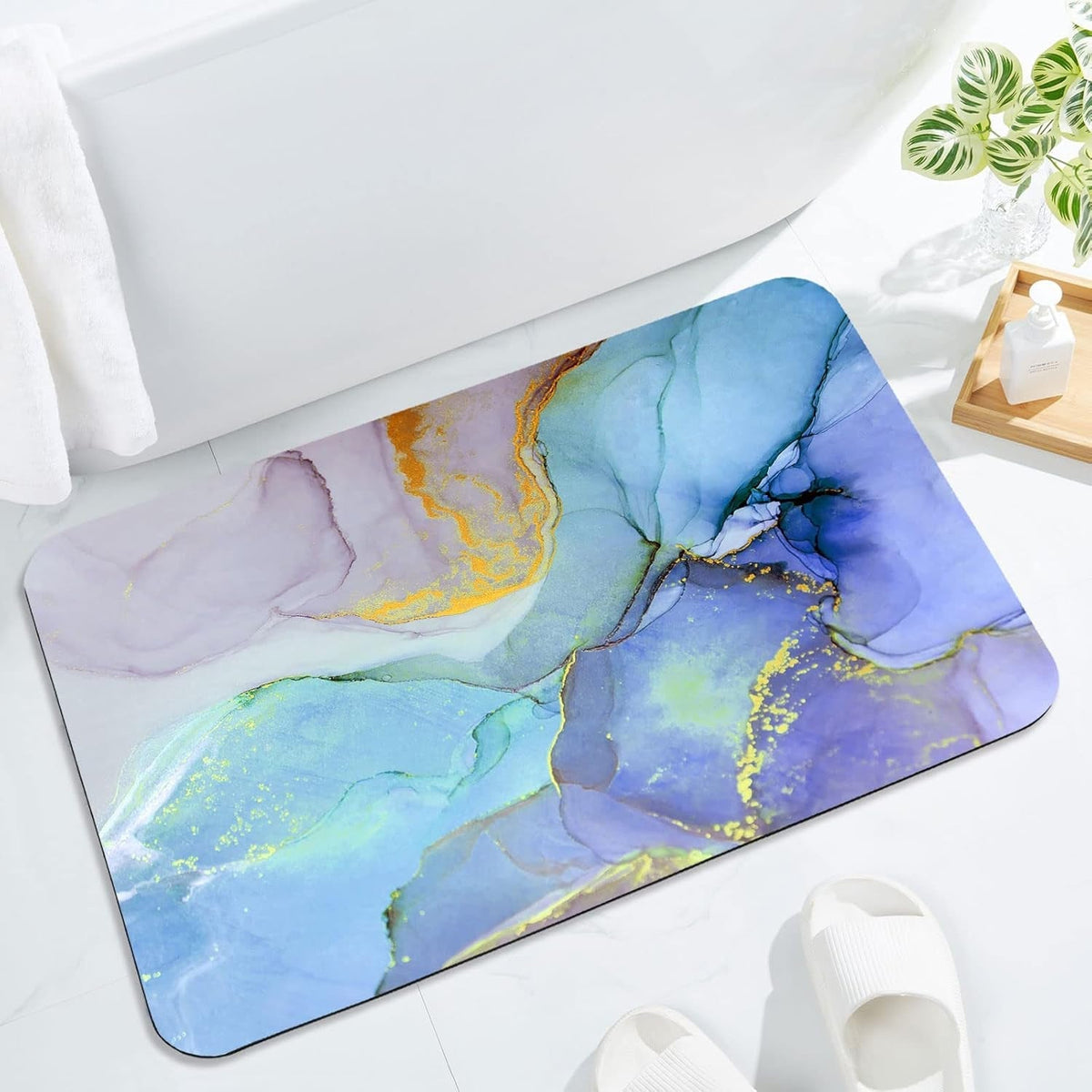 Elegant Abstract Art Bath Mat | Kelmera