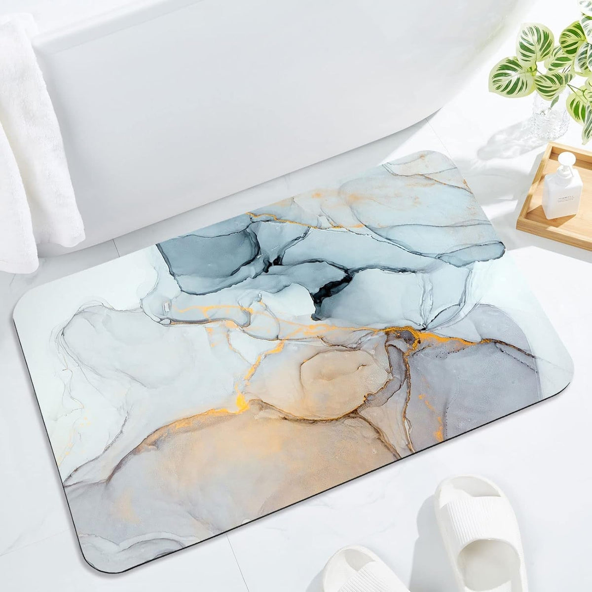 Elegant Abstract Art Bath Mat | Kelmera