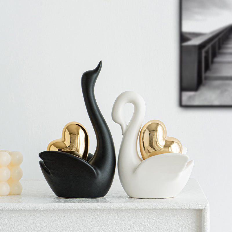 Elegant and Romantic Swans Decorative Figure | Kelmera