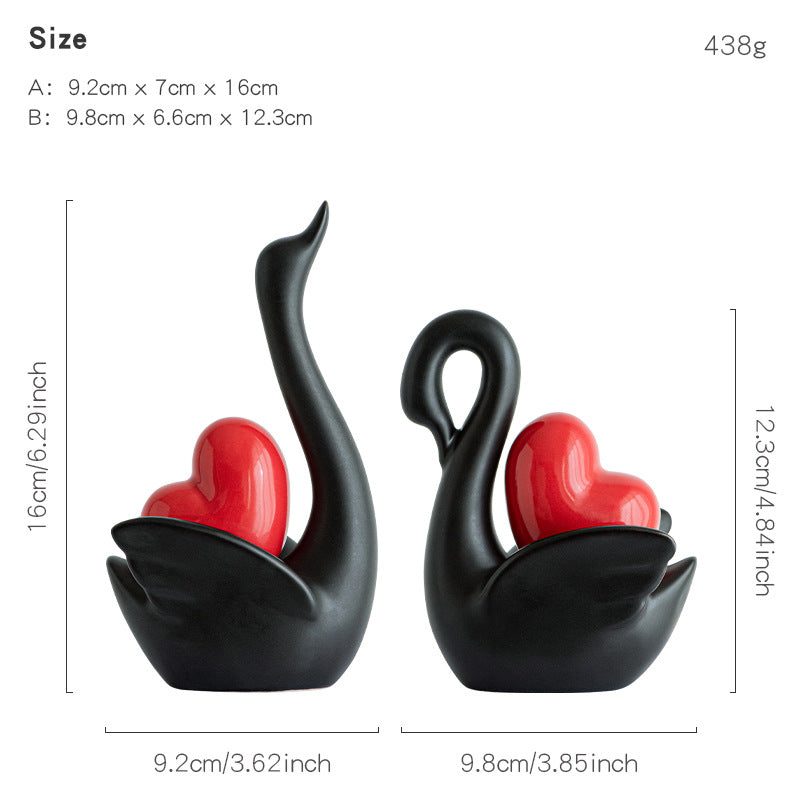 Elegant and Romantic Swans Decorative Figure | Kelmera