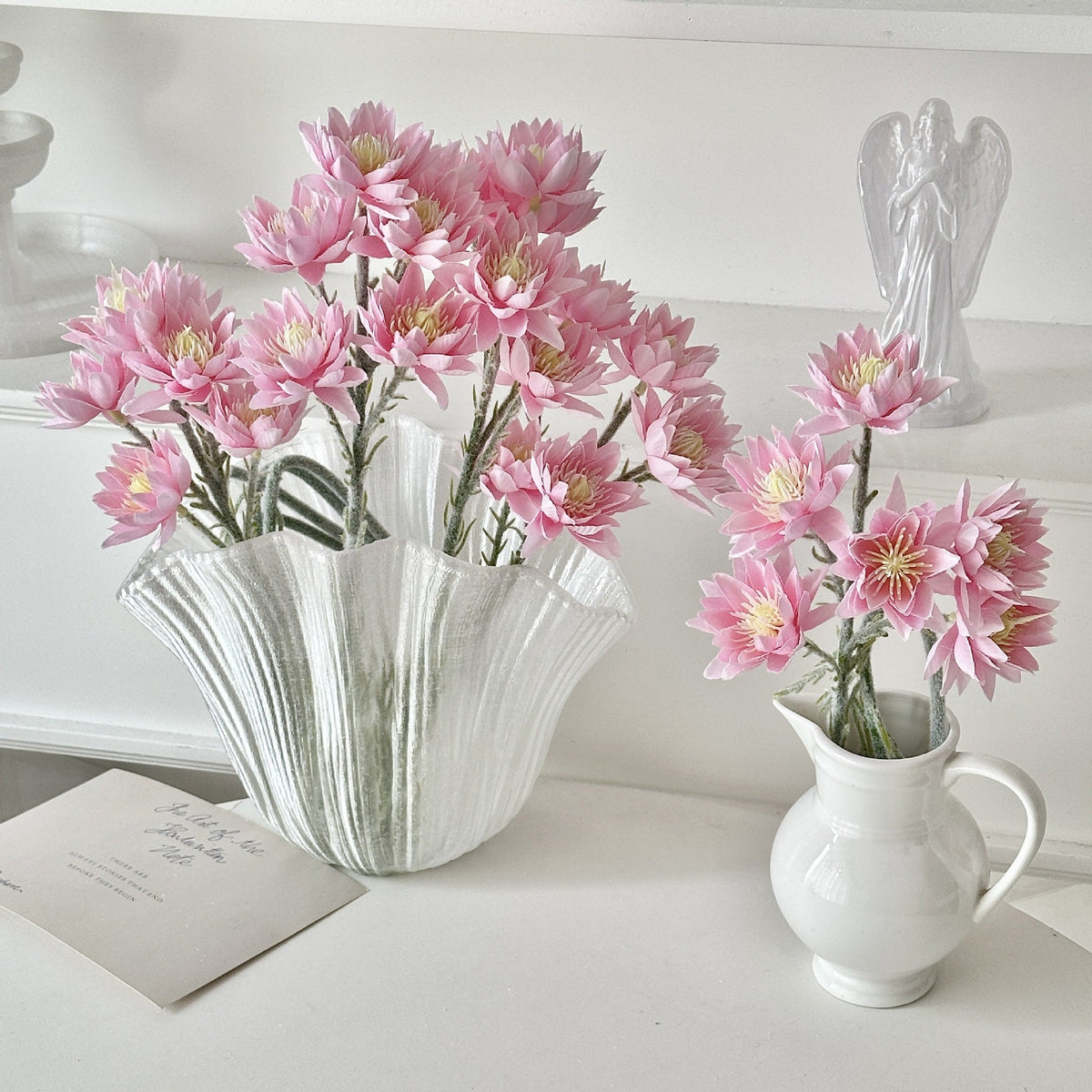 Elegant Artificial Flower Bouquet White Pink | Kelmera