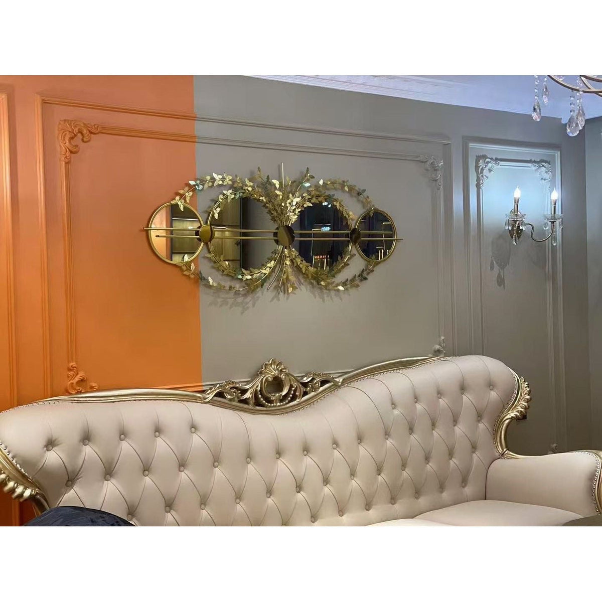 Elegant Botanical Wall Mirror with Decorative Floral Accents | Kelmera