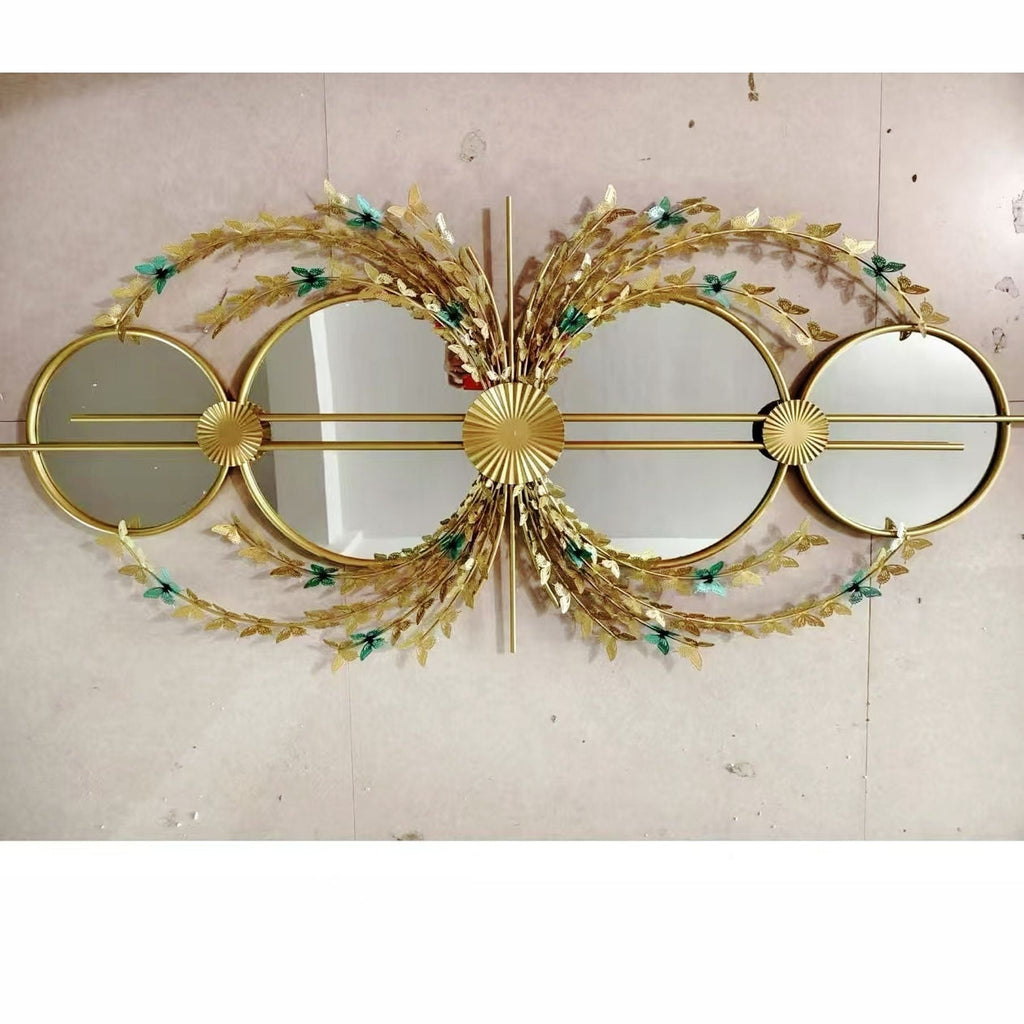 Elegant Botanical Wall Mirror with Decorative Floral Accents | Kelmera