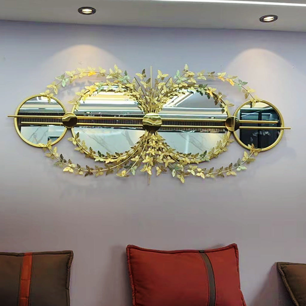 Elegant Botanical Wall Mirror with Decorative Floral Accents | Kelmera