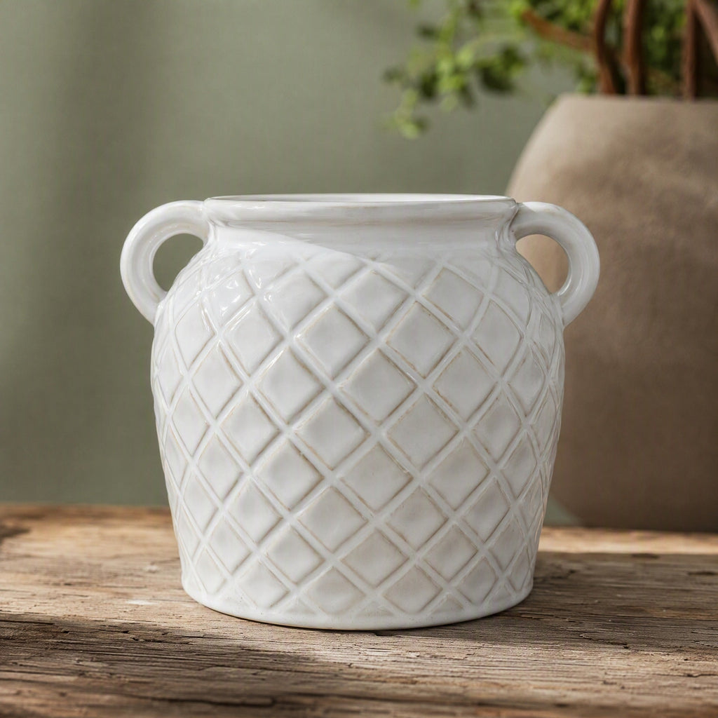 Elegant Ceramic Container with Patterns | Kelmera
