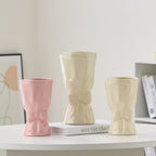 Elegant Ceramic Flower Vase Pink White | Kelmera