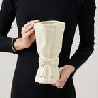 Elegant Ceramic Flower Vase Pink White | Kelmera